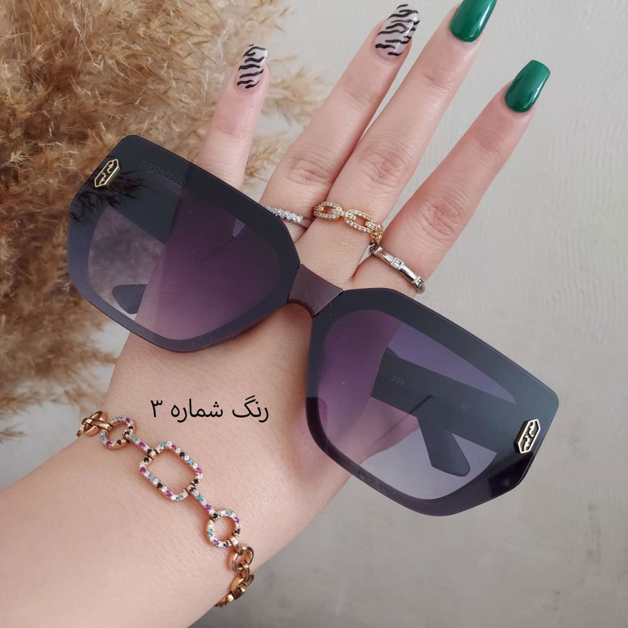 عینک آفتابی زنانه طرح جدید 2026 | عینک فشن لاکچری با لنز UV400 و کیفیت درجه یک — تصویر ۴