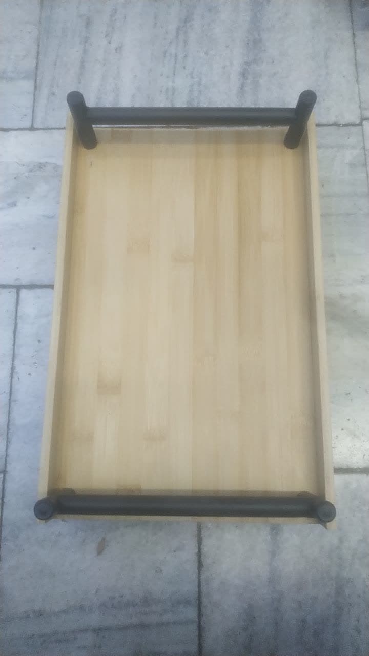 سینی بامبو دسته فلزی خارجی