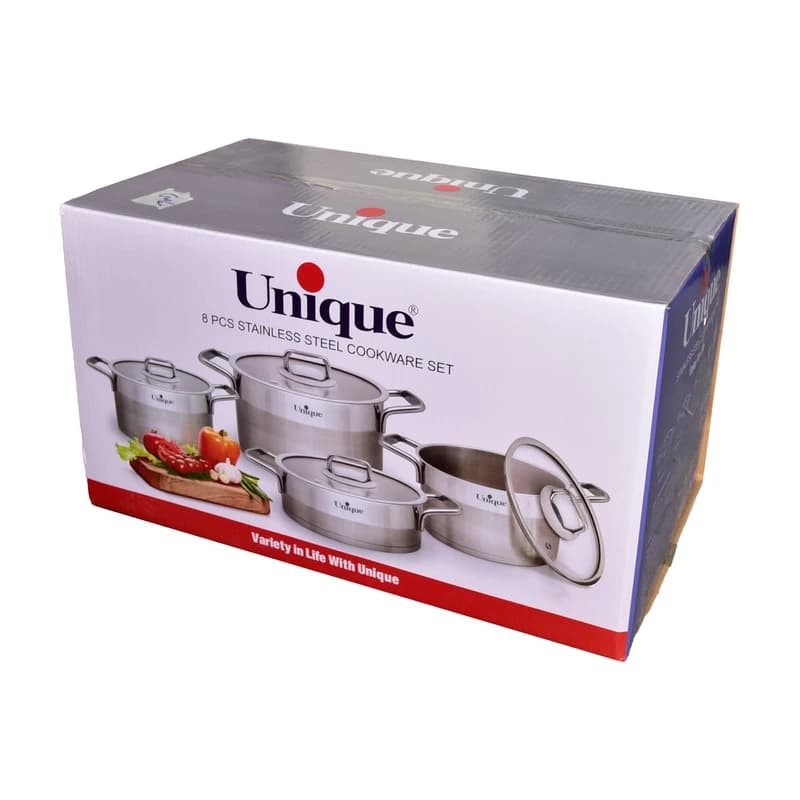 سرویس قابلمه 8پارچه تمام استیل (فلت)یونیک UN-9990