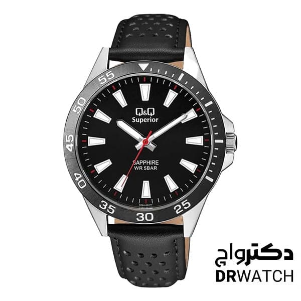ساعت مچی مردانه بند چرمی کیو اند کیو مدل S08A-004PY