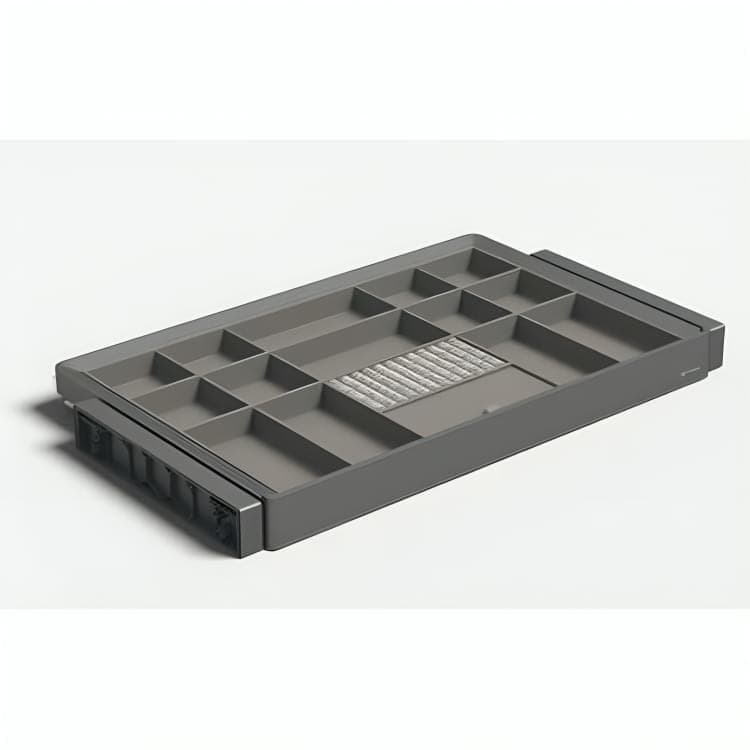 جای زیور آلات چرمی ریلی سری Monika رنگ Gun Grey سایز 90
