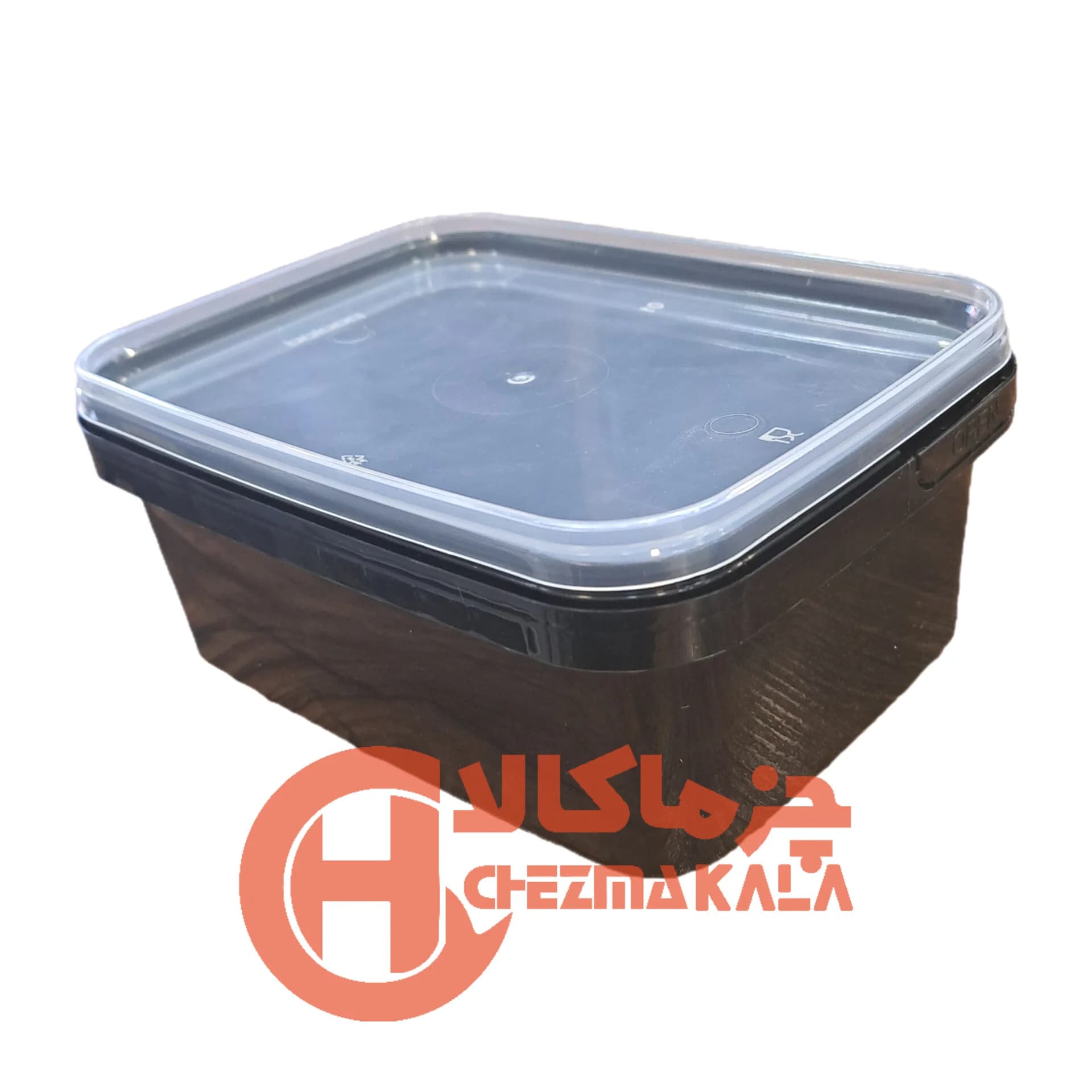 ظرف ماکروویو 400 مستطیل مشکی پولاد