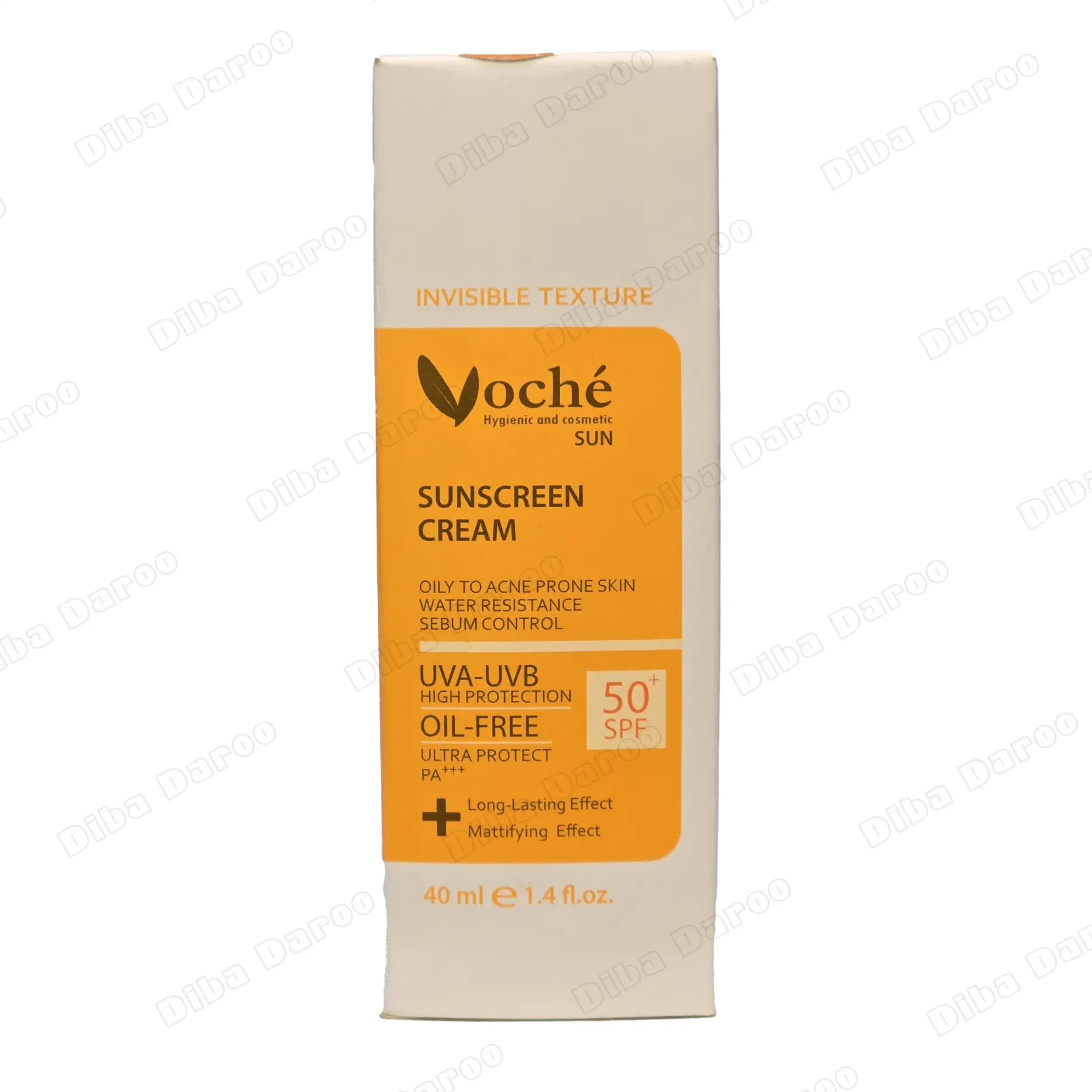 کرم ضد آفتاب SPF50 وچه بدون رنگ مناسب پوست چرب و مستعد آکنه 40 میلی لیتر