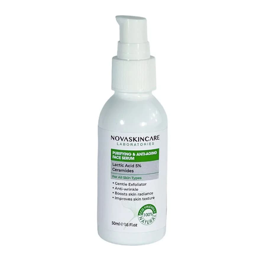 سرم جوانساز (لاکتیک اسید 5% + سرامید) نوا اسکین کر 50 میل — تصویر ۳