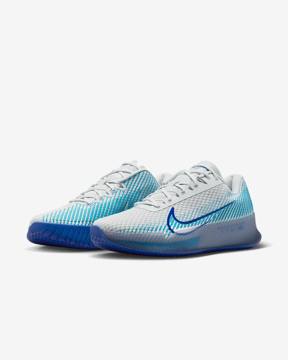 کفش تنیس مردانه نایک Nike Court Air Zoom Vapor 11- سفید/آبی — تصویر ۳