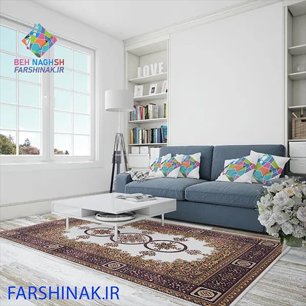 فرشینه طرح ابریشمی کد A164 درجه یک ضد لغزش