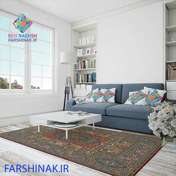 فرشینه طرح ابریشمی کد A152 درجه یک ضد لغزش
