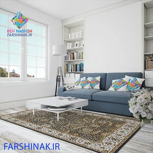 فرشینه طرح ابریشمی کد A147 درجه یک ضد لغزش