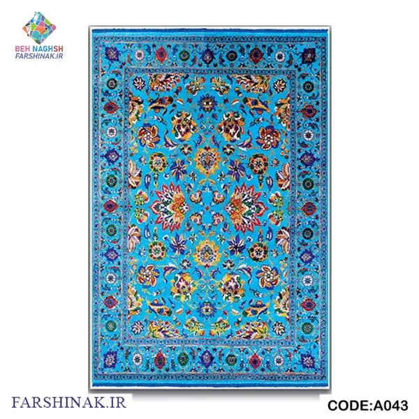 فرشینه طرح ابریشمی کد A043 درجه یک ضد لغزش — تصویر ۳