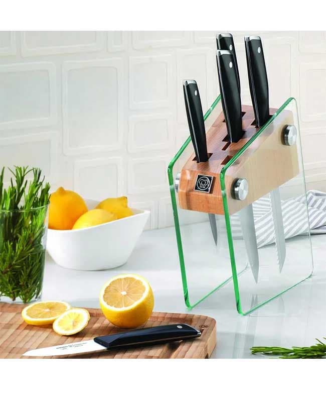 ست چاقو 6 پارچه استند شیشه ای مدل وترا Korkmaz کد 685 — تصویر ۲