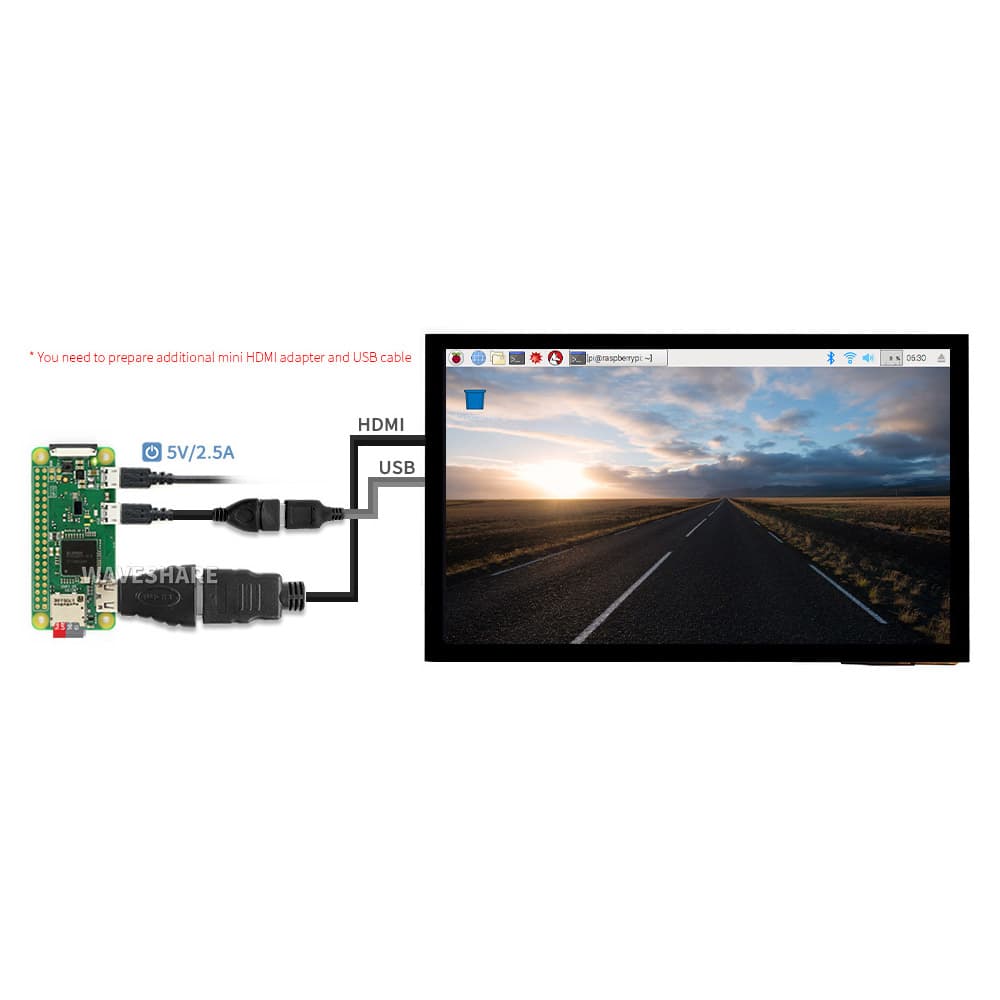 نمایشگر 10.1 اینچ IPS HDMI لمسی خازنی تایپ E تولید Waveshare — تصویر ۳
