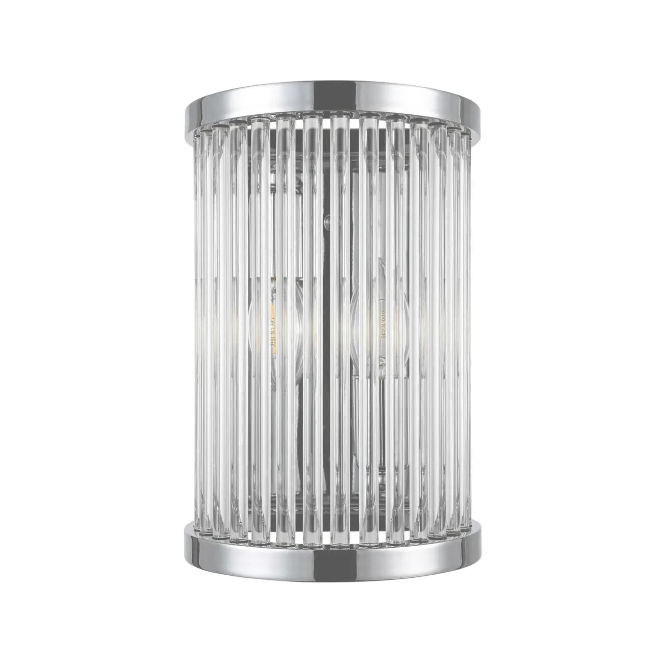دیوارکوب کریستال لوله ای 25 سانت-کروم-شفاف-کد 174