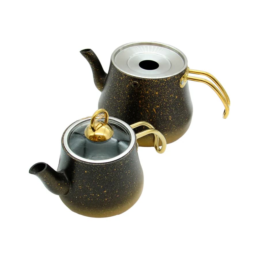 سرویس کتری قوری گرانیتی مشکی T3574 — تصویر ۲