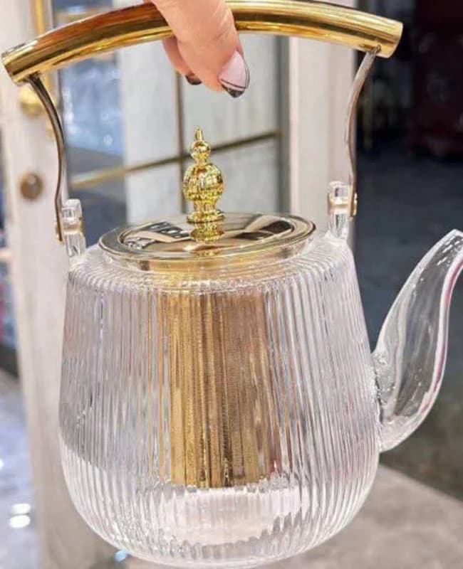 قوری پیرکس دسته طلایی وارداتی کد VT2466