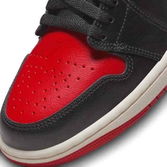 کفش Air Jordan 1 Low Bred مشکی قرمز — تصویر ۷