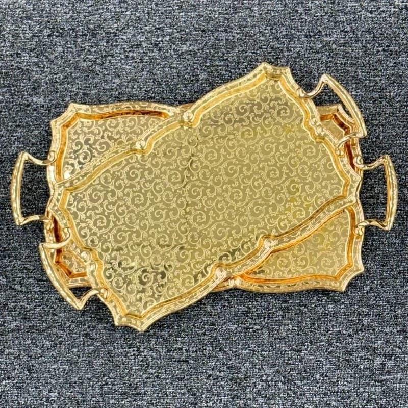 سینی جفتی استیل مستطیل طلایی 6906 — تصویر ۳