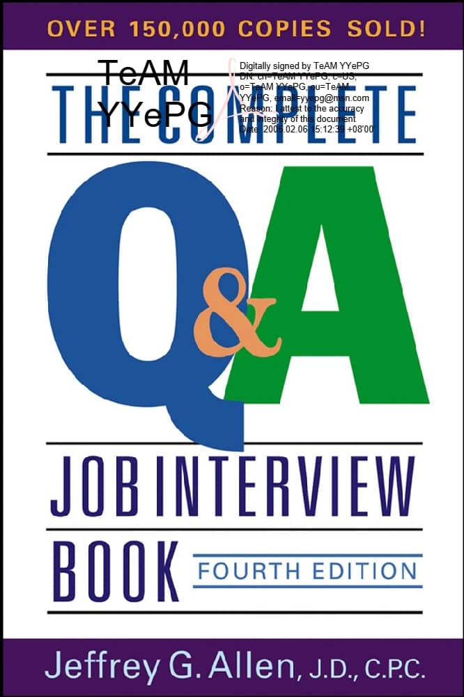 کتاب The Complete QA Job Interview Book (کتاب کامل مصاحبه شغلی تضمین کیفیت) نسخه انگلیسی PDF | جفری جی. آلن