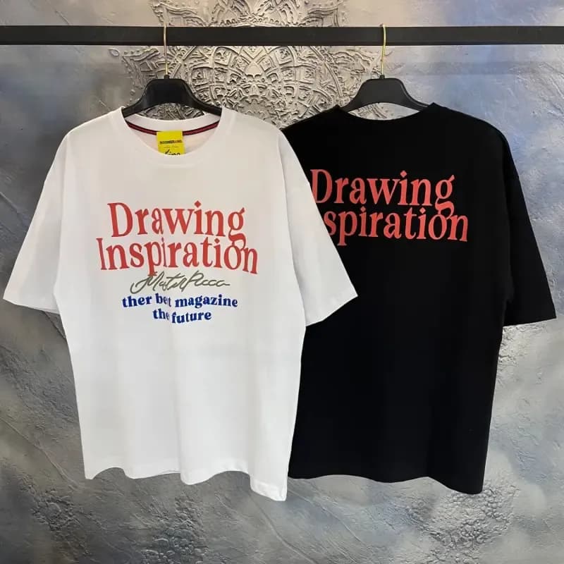 تیشرت نوجوان سایز بزرگ طرح Drawing پنبهای لژ و باکسی سفید و مشکی — تصویر ۷