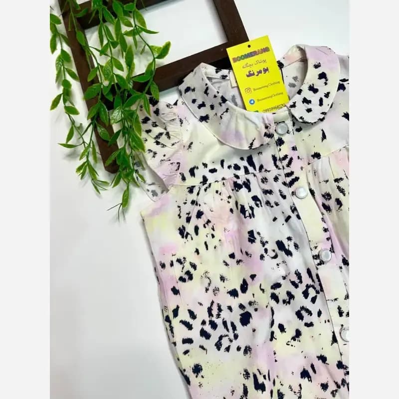 تاپ شومیز نخی دخترانه سایز 4 تا 10 سال رنگ ابروبادی و آبرنگی — تصویر ۳