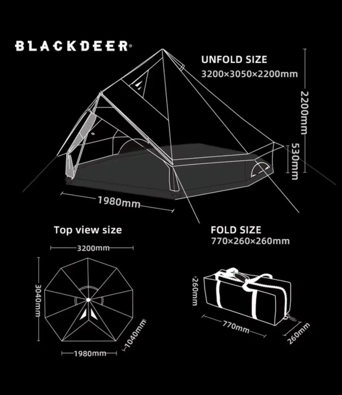 چادر طبیعت گردی BLACKDEER مدل BD12121137 — تصویر ۳
