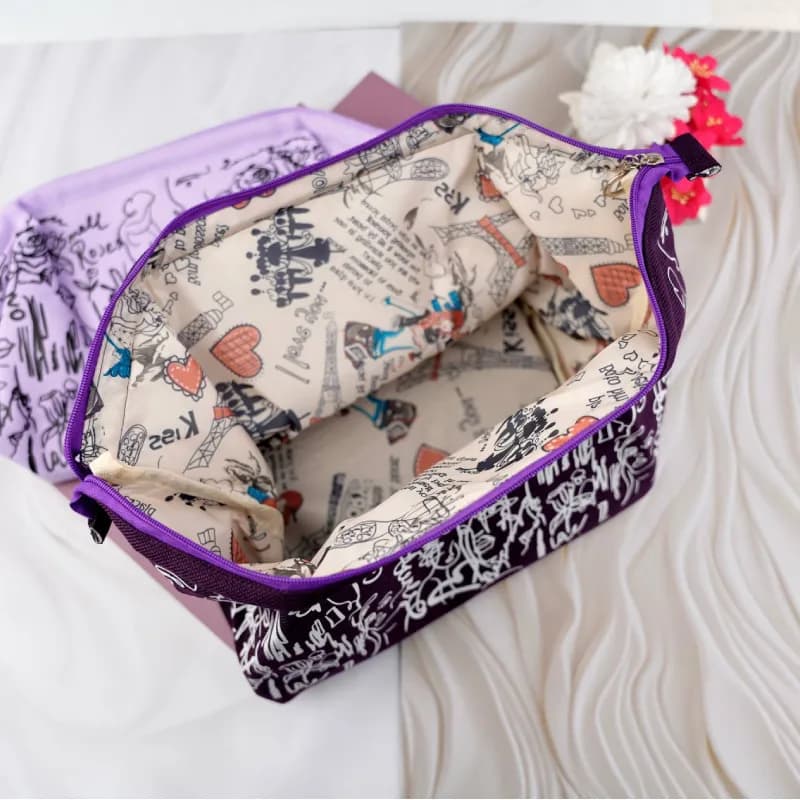 کیف آرایشی دهنه دار چاپی بزرگ 317-116 — تصویر ۶