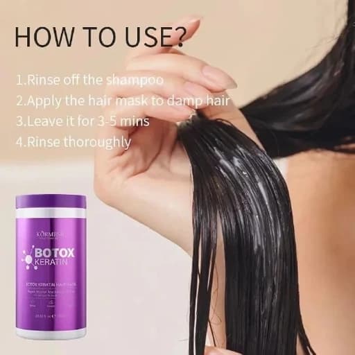 ماسک موی کراتینه و بوتاکس حرفه‌ای کورمسیک Kormesic حجم 1000 میلی‌لیتر شهریار طب درگهان — تصویر ۴