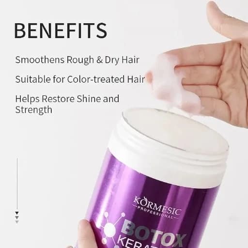 ماسک موی کراتینه و بوتاکس حرفه‌ای کورمسیک Kormesic حجم 1000 میلی‌لیتر شهریار طب درگهان — تصویر ۲