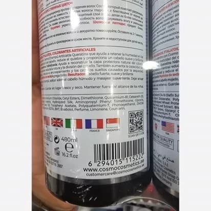 پک دو عددی ضد ریزش و تقویت مو شامپو و ماسک مو کراتینه و بدون سولفات کاسمو 480 میل — تصویر ۵