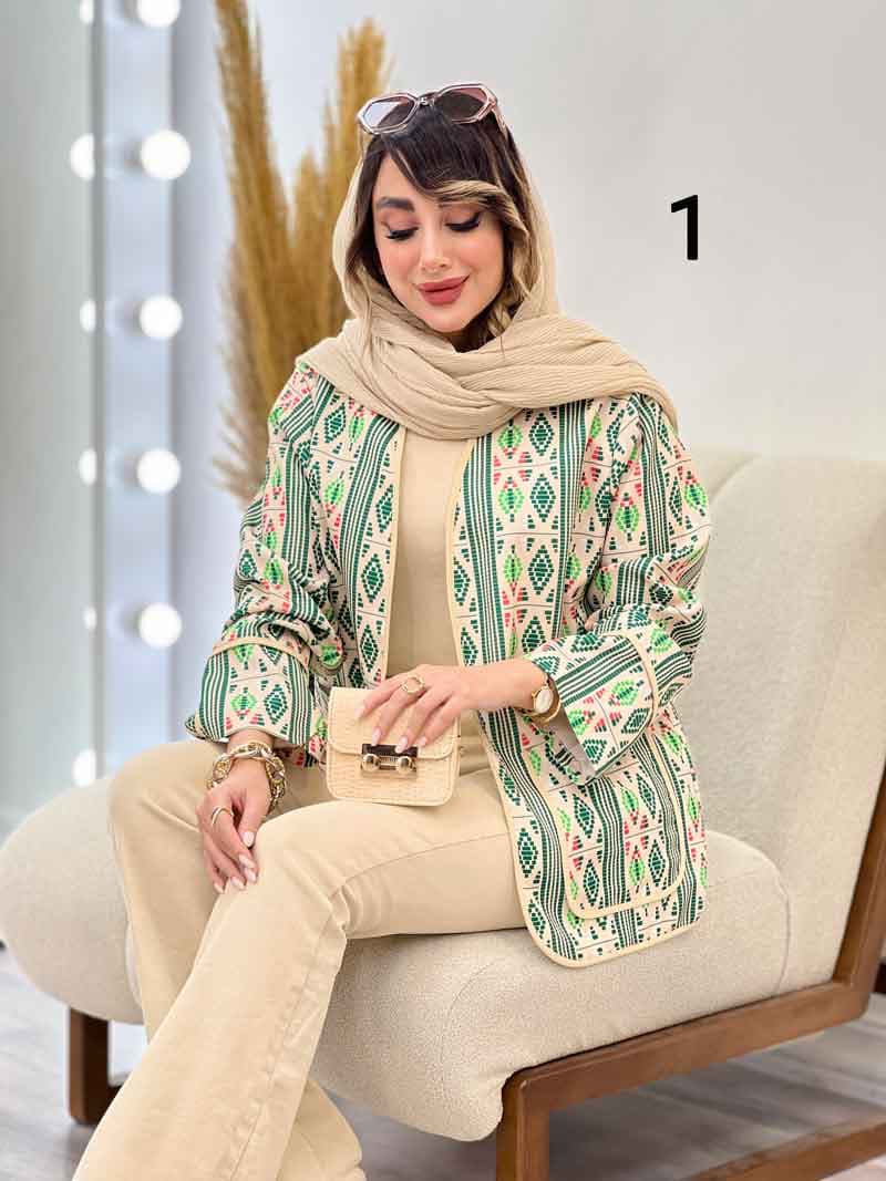 مانتو طرح دار ترلان کد 6241 — تصویر ۶