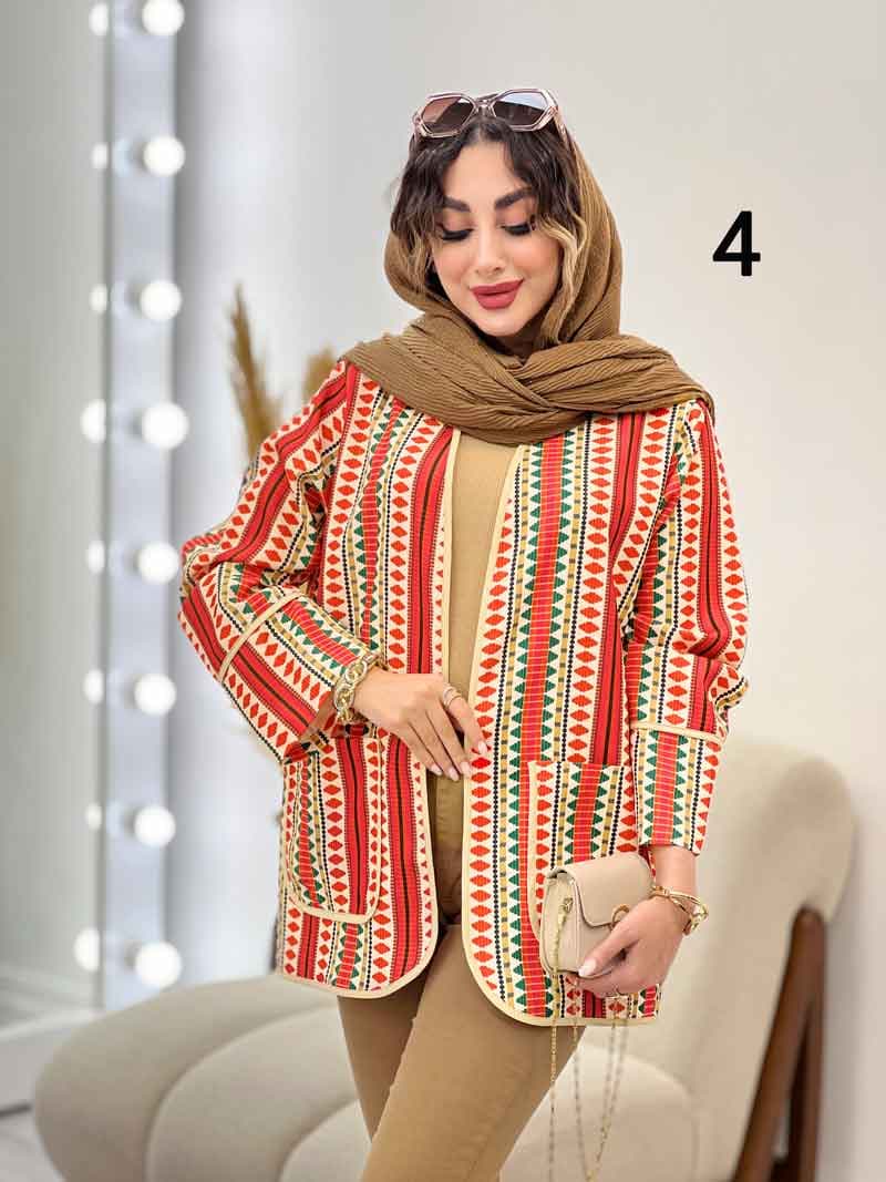 مانتو طرح دار ترلان کد 6241 — تصویر ۲