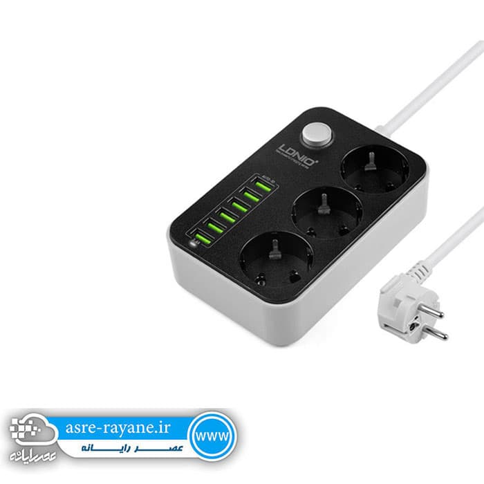 سه راهی برق و شارژر LDNIO SE3631 + ۶Port USB — تصویر ۲