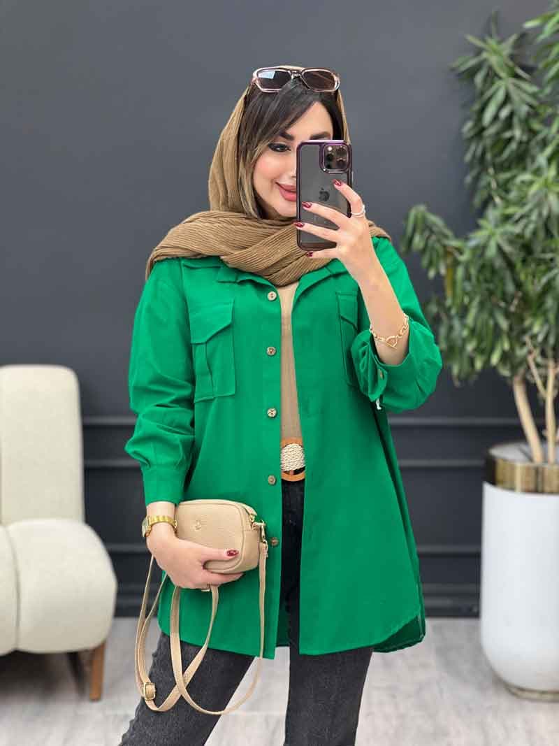 مانتو جیب پیله پاکتی پایین هلال کد 5372 — تصویر ۷