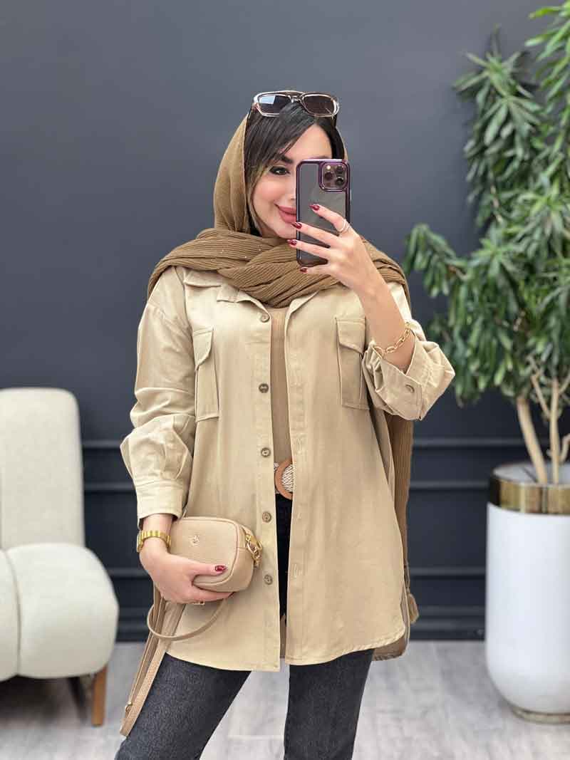مانتو جیب پیله پاکتی پایین هلال کد 5372 — تصویر ۳