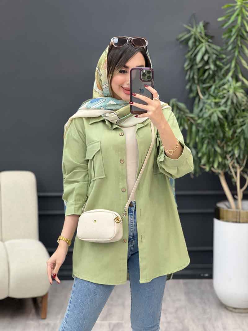 مانتو جیب پیله پاکتی پایین هلال کد 5372 — تصویر ۸