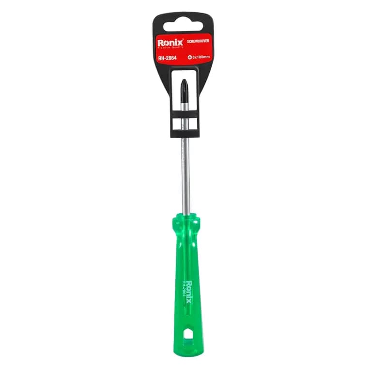 پیچ گوشتی تکی ساده 100*6 چهارسو کریستالی رونیکس مدل RH-2864 — تصویر ۴