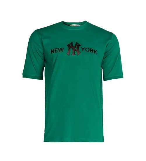 تیشرت NY یقه گرد مردانه پنبه طرح دار مدل 45228