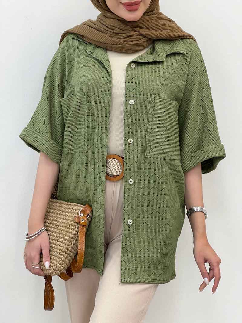 شومیز دو جیب نوژا کد 5251 — تصویر ۶