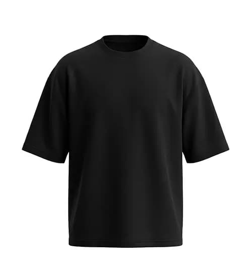 تیشرت یقه گرد مردانه باکسی مشکی بیسیک ماکان مدل 49900