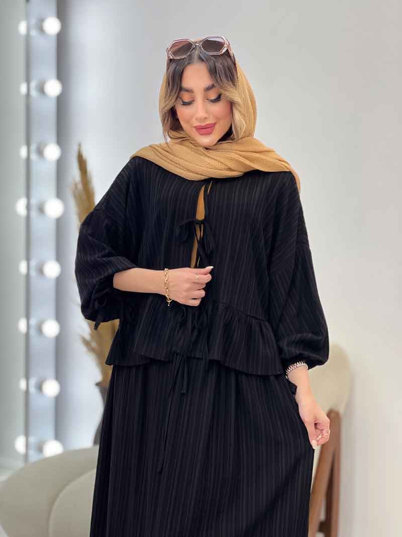 ست شومیز و دامن آستین بند کد 5119 — تصویر ۳