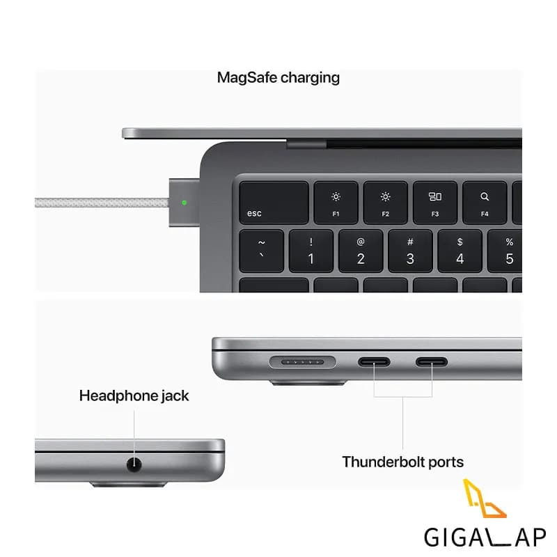 لپ تاپ APPLE Macbook AIR 2022 مدل M2 8GB 512GB SSD M2 13,6 INCH 2K — تصویر ۲