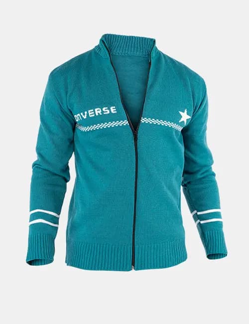 ژاکت بافت مردانه زیپ دار یقه ایستاده Converse مدل 30991
