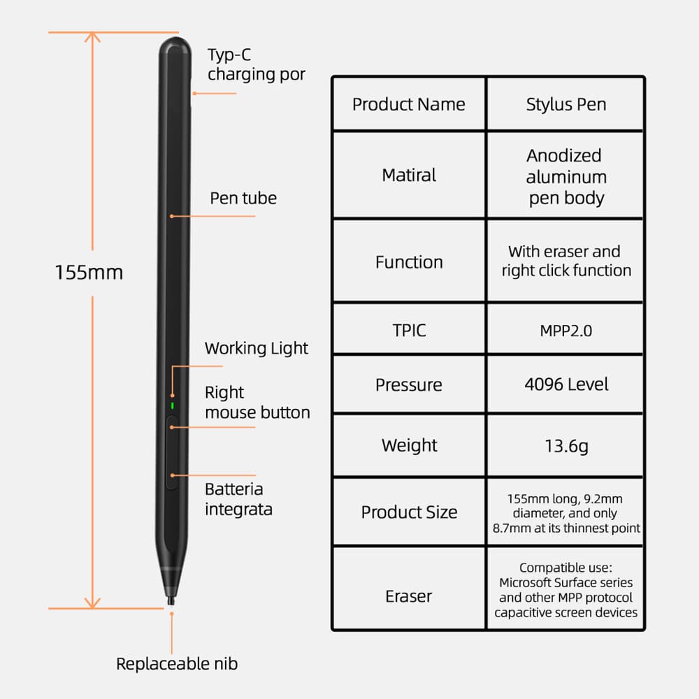 قلم لمسی یوجیک مدل Surface C581c مناسب برای مایکروسافت سرفیس — تصویر ۳