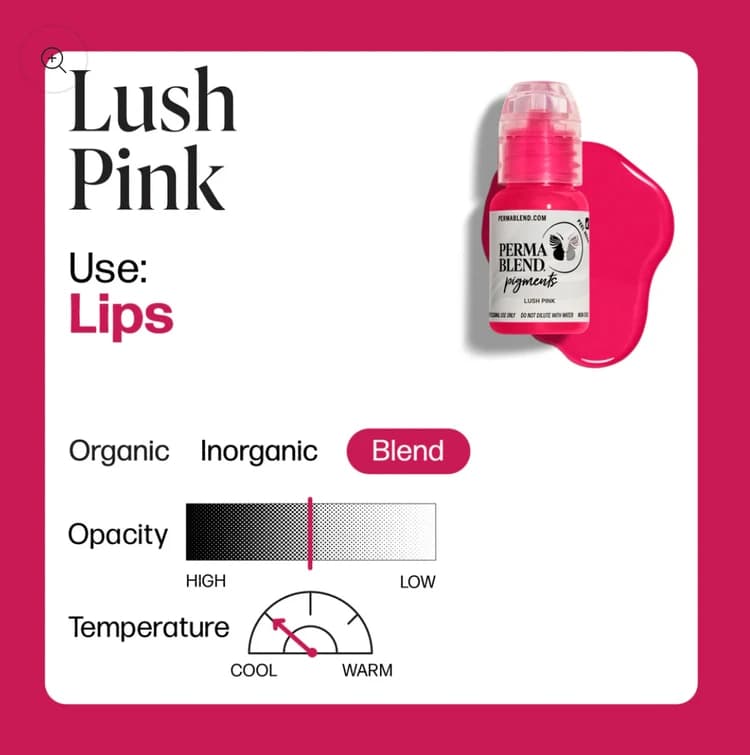 رنگ تاتو پرما بلند لش پینک (Perma Blend Lush Pink) حجم 15 میل — تصویر ۳