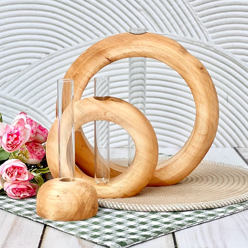 گلدان 3 عددی چوبی پرهون