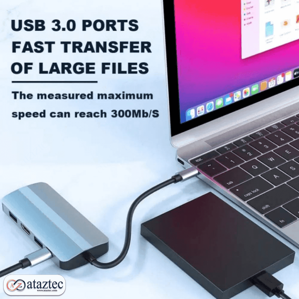 هاب 8پورت Usb-c مدلBYL-2205 — تصویر ۴