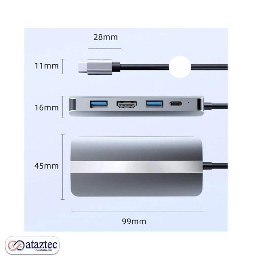 هاب 5 پورت USB-C/Type-C مدل BYL-2109 | انتقال اطلاعات تا سرعت 5 گیگابیت بر ثانیه — تصویر ۴