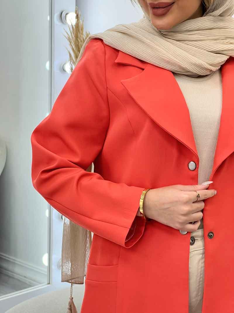 مانتو مازراتی بغل سه دکمه کد 4388 — تصویر ۴
