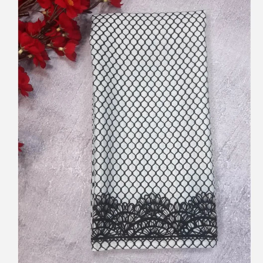 روسری نخی کاستوم طرح گیپور سایز 140 در 140 — تصویر ۴