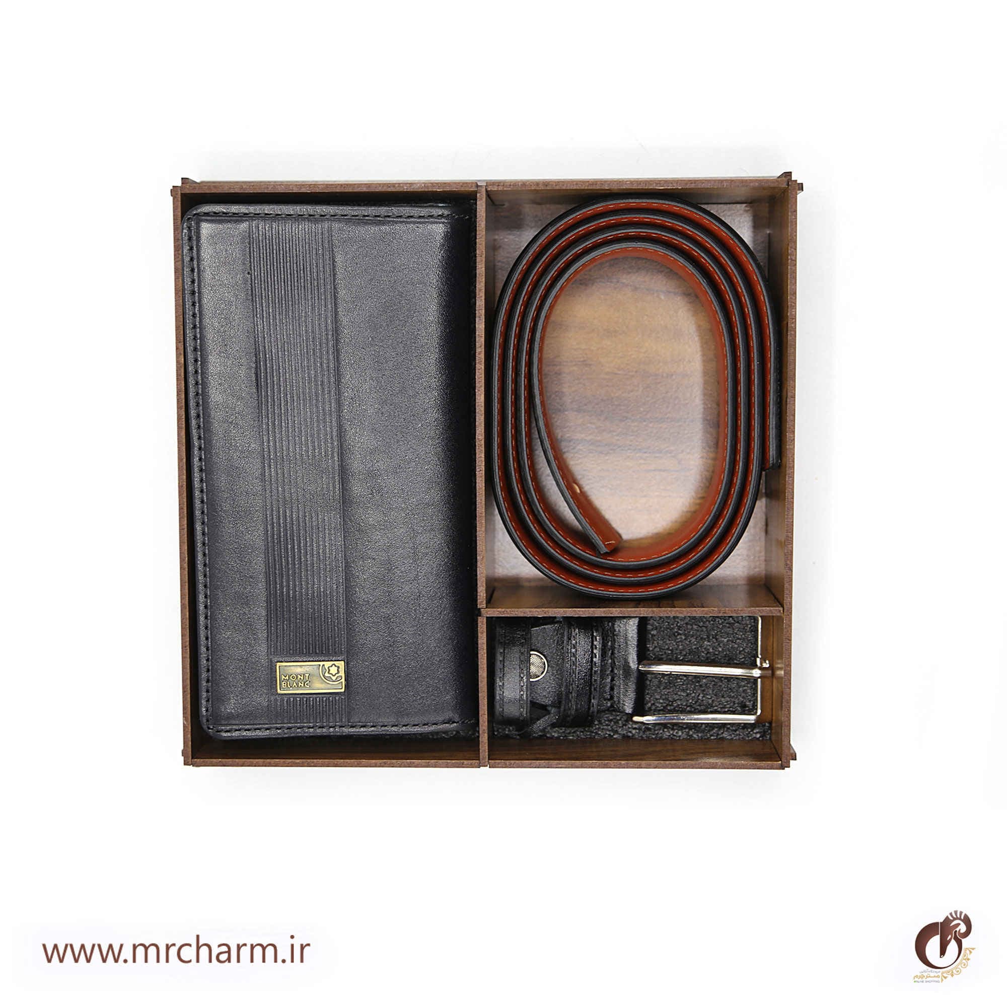 ست شیک کیف پول و کمربند چرم mrc131-13 — تصویر ۲