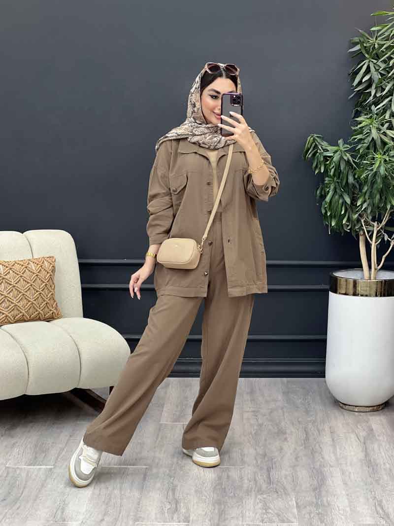 ست مانتو و شلوار چهار جیب کد 3029 — تصویر ۶